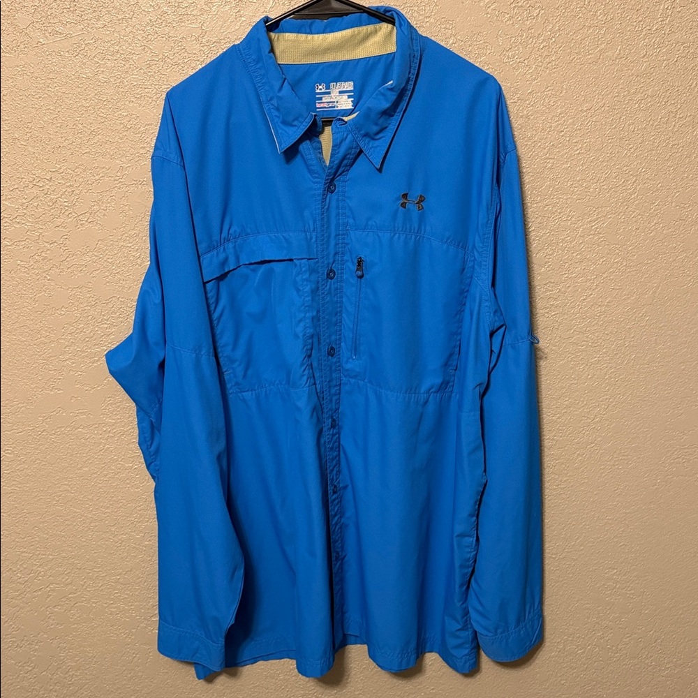Under Armour men's long-sleeve blue fishing shirt size 3XL